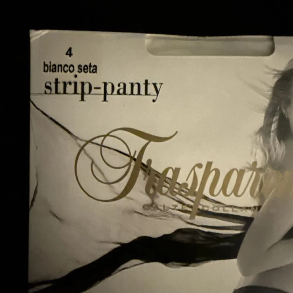 Trasparenze Strip Panty Mock Suspender Belt Pantyhose XL White Made in Italy